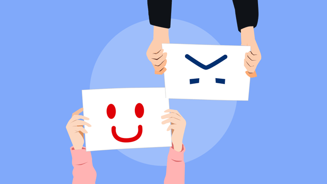 ポジティブとネガティブの対比イメージ