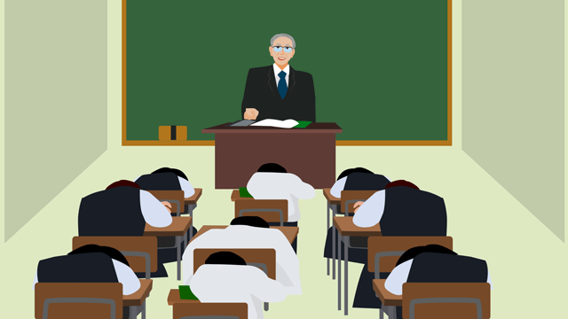 生徒に興味を持たせることに失敗した老いた教師の伝統的な知識