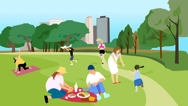 広大な公共の公園