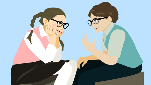 お互いの知識を交換するために会話をしているふたりのオランダ人の子ども