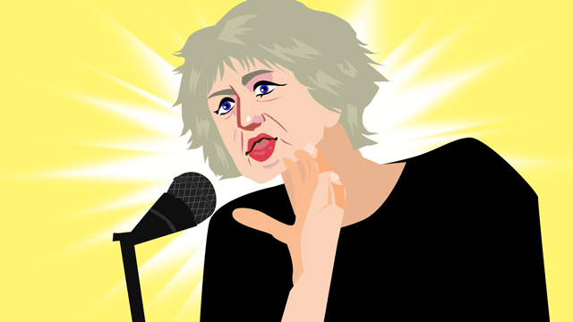 そうなった理由をドラマティックに熱く語る女性活動家