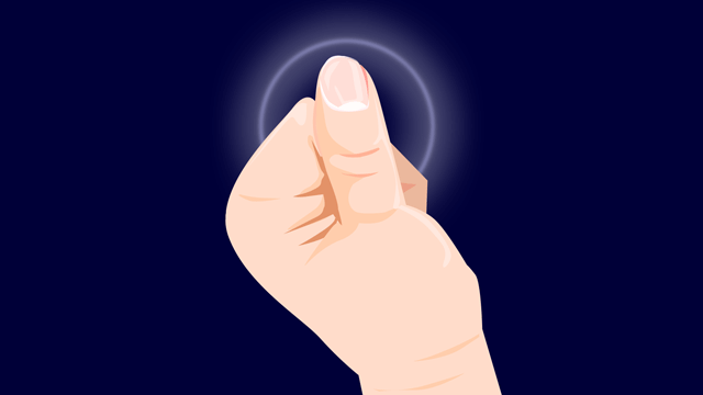 研究のために差し出されたとても目立つ親指を持つ手