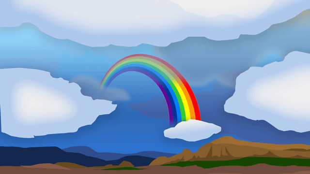 激しい嵐のあとの虹