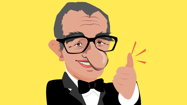 肖像のなかで特徴が芸術的に強調されている男の頭