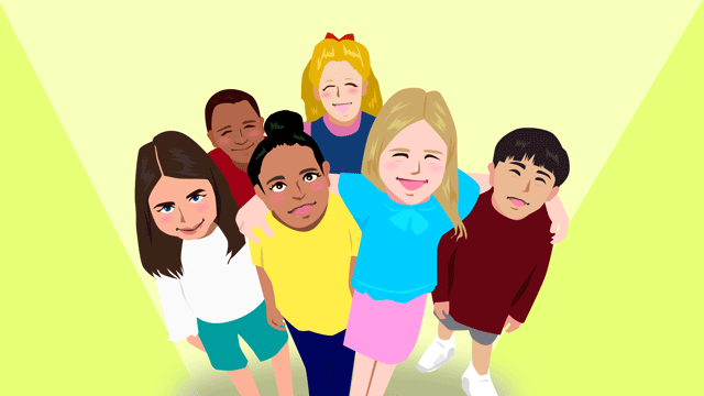 一緒に楽しく遊ぶ白人と黒人の子どもたち