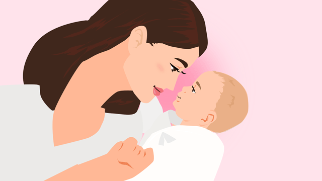 赤ちゃんのなかに深い願望を見出す母親とそれに応じる息子