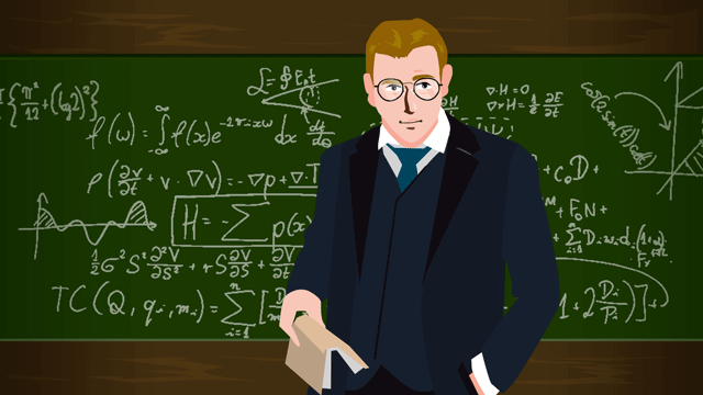 生徒たちを眼鏡ごしに見つめている教授