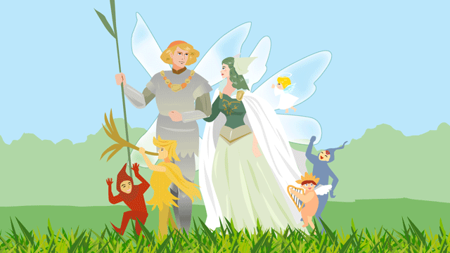 領土に近づいている妖精たちの王