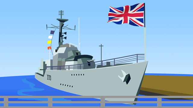 イギリス艦隊のユニオンジャック