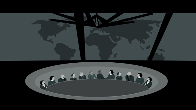 世界情勢に対する最高決断をくだす責任者たちの秘密会議