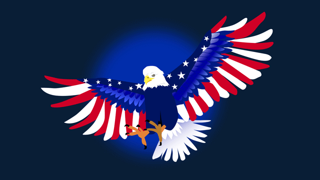 鷲に変身する旗