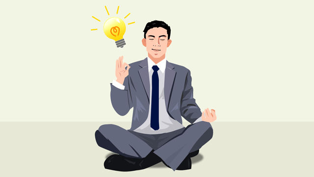 沈黙の時間の中で人生を変える新しいひらめきを受け取った男性