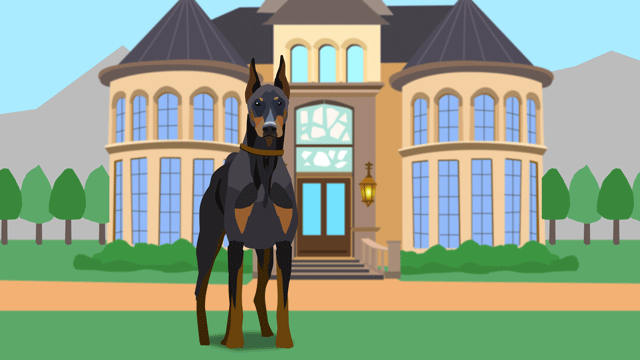 主人と所有物を監視している番犬