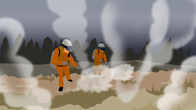 水と化学薬品と筋力のある人たちの活躍で収められた山火事