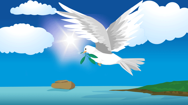 メッセージを運ぶ大きな白い鳩