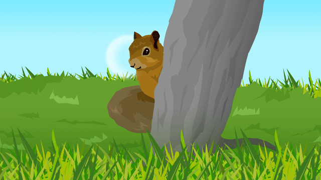 ハンターから隠れているリス