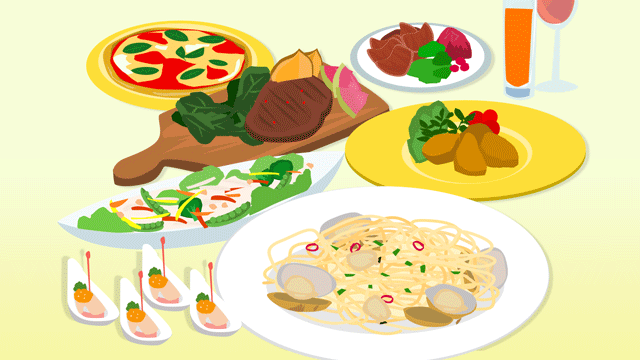 夕食が準備されたテーブル